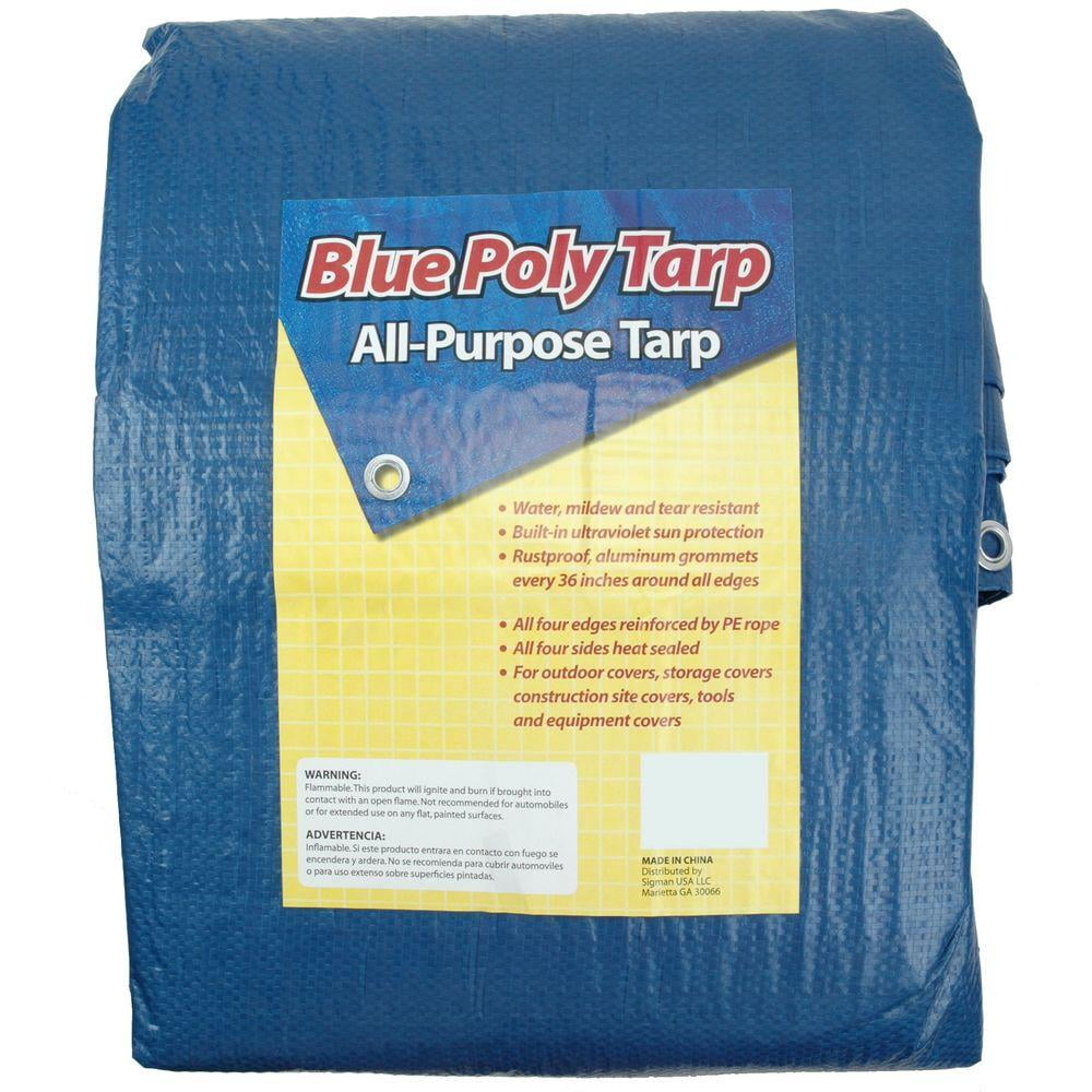 12 X 16 Blue Multi purpose Waterproof Poly Tarp Cover with Tent Shelter Camping 