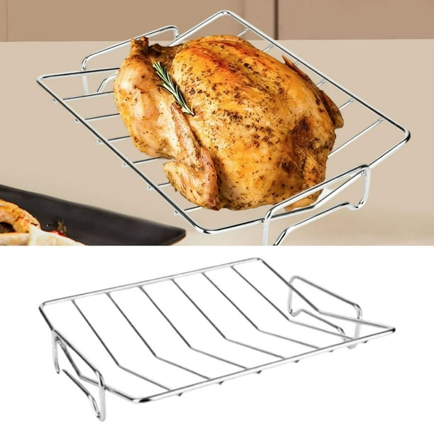 Parrilla para asar pavos, parrilla para ahumar, para costillas de barbacoa fácil de limpiar, bandeja para asar para barbacoa, horno, picnic