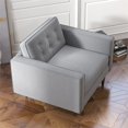 thumbnail image 4 of Harriet Fauteuil d'Appoint en Velours Style Mobilier Moderne du Milieu du Siècle en Gris, 4 of 5