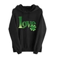thumbnail image 2 of LEKWK St Patricks Day Shirt Green Love Letter Shamrock Long Sleeve Hoodie Sweatshirts Clover Graphic Festival Pullover, 2 of 6