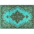 thumbnail image 1 of Ahgly Company Indoor Rectangle Medallion Turquoise Blue Traditional Area Rugs, 4' x 6', 1 of 4
