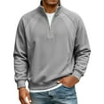 thumbnail image 3 of Quarter Zip Pullover Men 2026 Fall Winter Casual Long Sleeve Plain Collared Sweatshirts Mens Pullover Top, 3 of 5