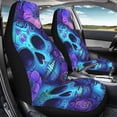 thumbnail image 4 of FOR U DESIGNS Sugar Skull Flower Pattern Car Seat Covers Lightweight Auto Seat Protectors Elastic Car Accessories Decoration Auto Front Seats Only, Fit for Sedan Truck SUV, 4 of 7
