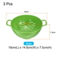 thumbnail image 2 of Uxcell Mini Colander Rice Drain Basket Bowl Fruit Washing Bowl Drain Basket with Handle-Green(3PCS), 2 of 5