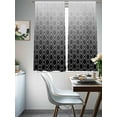 thumbnail image 4 of Abstract Texture Sheer Curtains 72 Inches Long 2 Panels Classic Black Gradient Line Light Filtering Semi Sheer Window Curtains Drapes for Bedroom Living Room 52"x72", 4 of 7