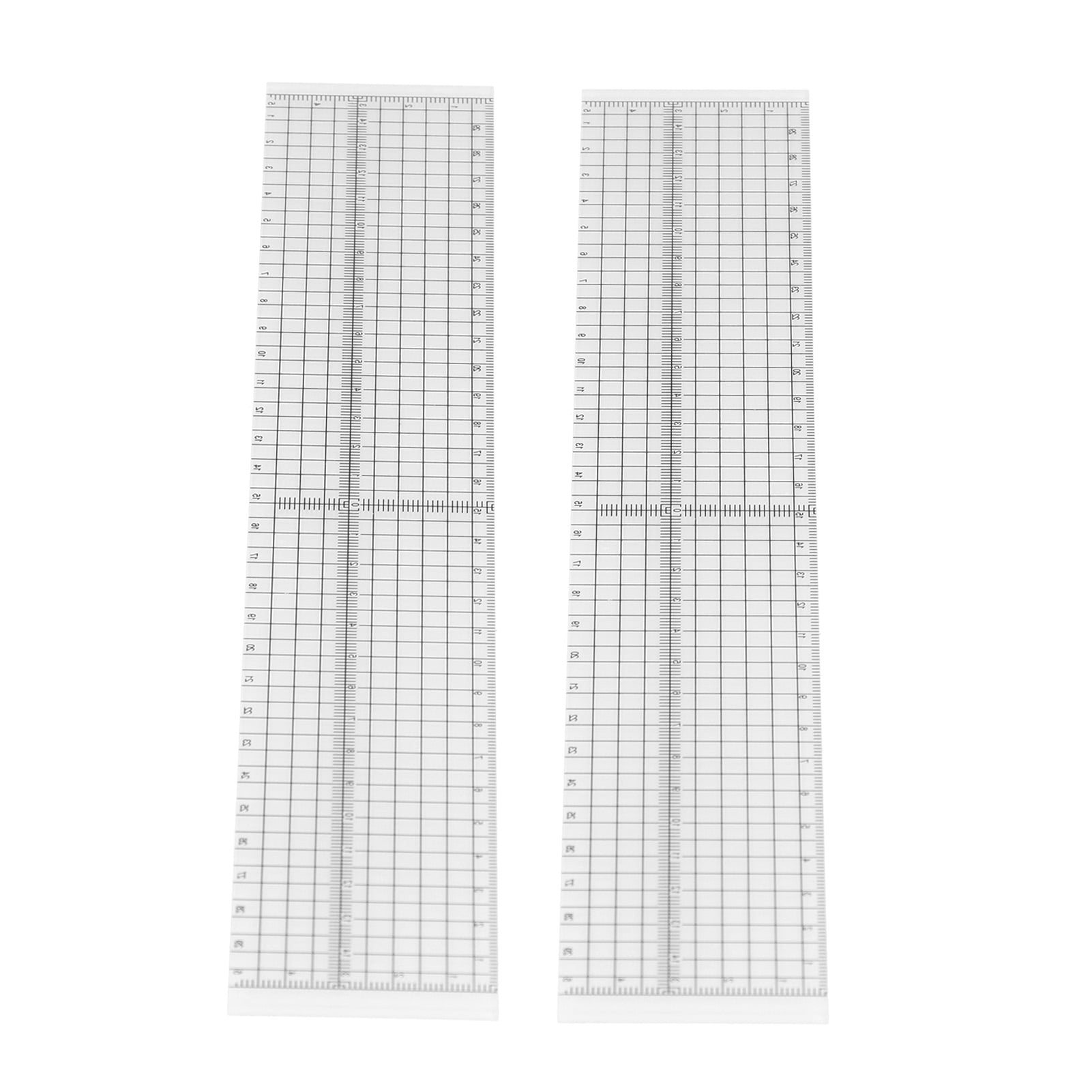 Ymiko Acrylic Ruler,2 Pcs Ruler Clear Scale Thick DIY Quilting Sewing