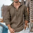 thumbnail image 2 of Mens Shirts Button Down Male Stand Long Sleeve Soild Color Inner Green Fall Tops for Men Trendy size M, 2 of 5