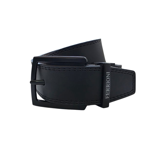 Ferrioni Cinturón Reversible Piel Genuina Hombre Negro Café Hebilla 40mm