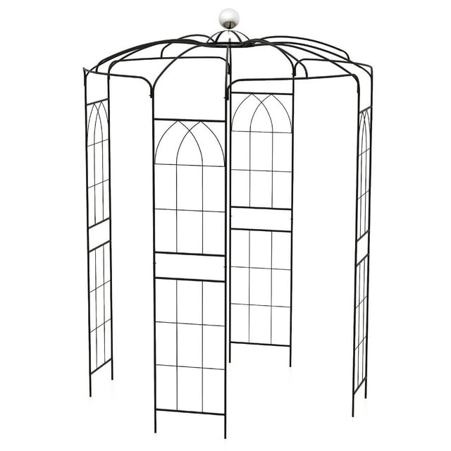 Gymax 9.4' High x 6.8' Wide Birdcage Shape Arch w/ Hanging Hook French Style Wedding