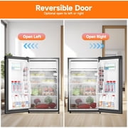 4.3 Cu.Ft Mini Fridge with Freezer, Compact Single Door Mini Refrigerator with 7-Setting Temperature Control, Removable Shelves & Crisper Drawer for Bedroom, Office, Dorm, RV
