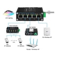 thumbnail image 5 of Mini Industrial 5 Ports Gigabit Ethernet Switch 4×10/100/1000BASE-T 802.3at PoE + 1×10/100/1000T Ethernet Switch Din Rail Mount 12~48V DC, 5 of 7