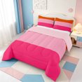 thumbnail image 2 of Erosebridal Line Geometric Print King Size Comforter Sets,Mid-Century Lines Comforters King Size,Pink Reversible,3pcs,1 Comforter and 2 Pillowcases, 2 of 7