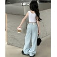 thumbnail image 4 of Girls Personality Fashion Pants High Waist Wide Leg Pants Trousers Teen Clothing Girls Pants Size 10-11 Years Girls Fashion, 4 of 6
