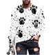 thumbnail image 4 of Ceisia Men's Colorful Glitter Paw Print T-Shirt | Slim Long-Sleeve Crewneck Casual Top Gift, 4 of 5
