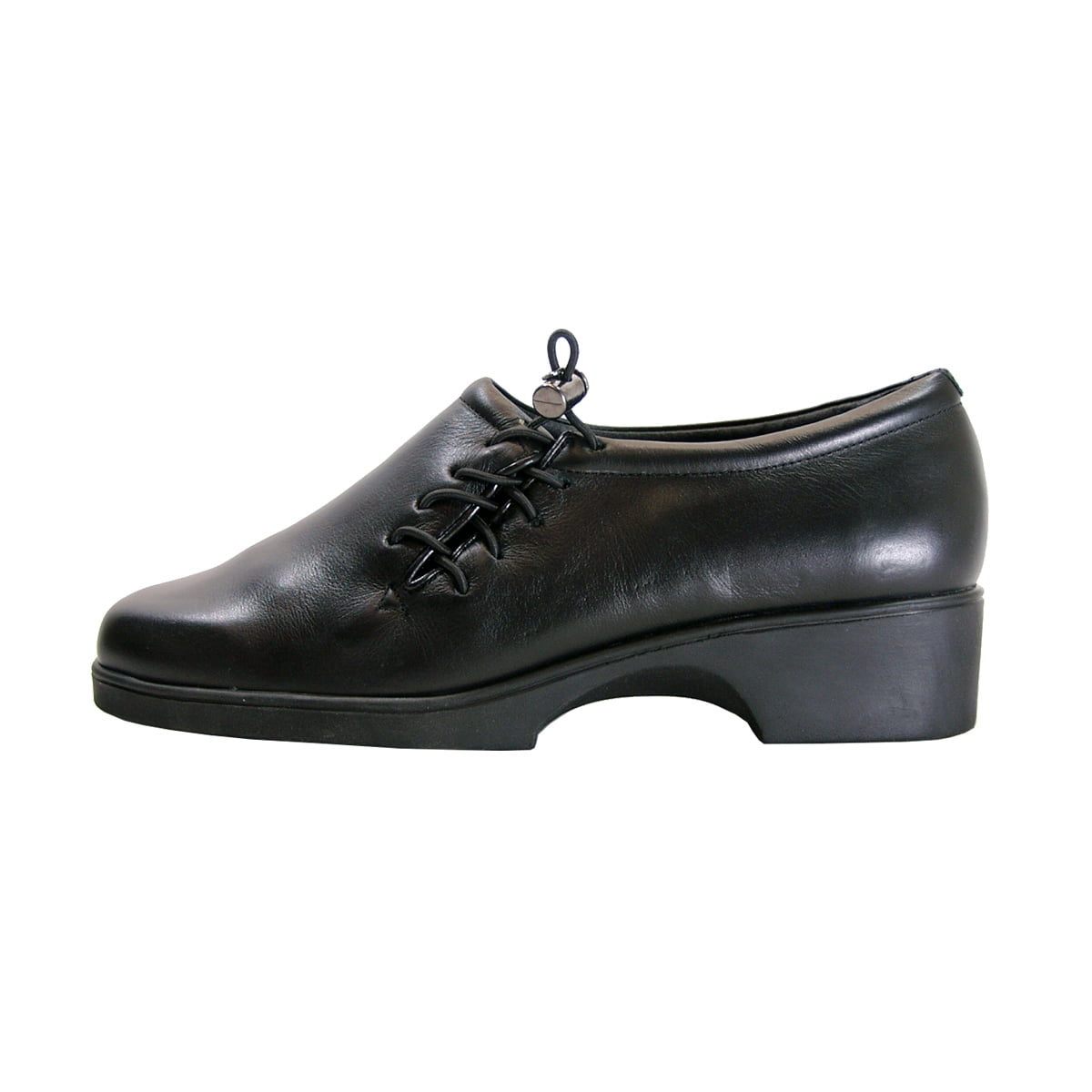 PEERAGE Dusty Women's Wide Width Comfort Leather Loafers BLACK 5.5
