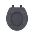 thumbnail image 2 of Achim Home Furnishings Fantasia 17" Standard Vinyl Toilet Seat, Black, 2 of 5