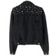 thumbnail image 4 of Chaqueta Vaquera Extragrande para Mujer con Perlas Bordadas y Abalorios Negro M, 4 of 5