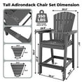 thumbnail image 3 of Ataucjin Outdoor Bar Height Adirondack Chairs with Connecting Tray, Balcony Chairs Recycled Poly Adirondack for Deck, Backyard, Outdoor Tall Adirondack Chairs Weather Resistant Set of 2, 3 of 7