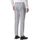 thumbnail image 3 of Pantalones de patrón irregular Inspire Chic para hombre, pantalones de frente plano en bloque de color, rayas 38 blanco, 3 of 6