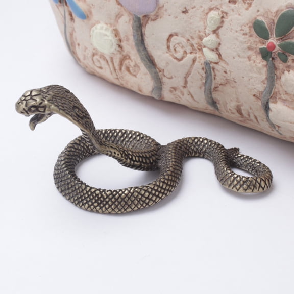 OFFIGAM Realistic Metal Snake Figurine Set for Home Decoration, Modern Style Sculpture, Unique Collectible Art Piece
