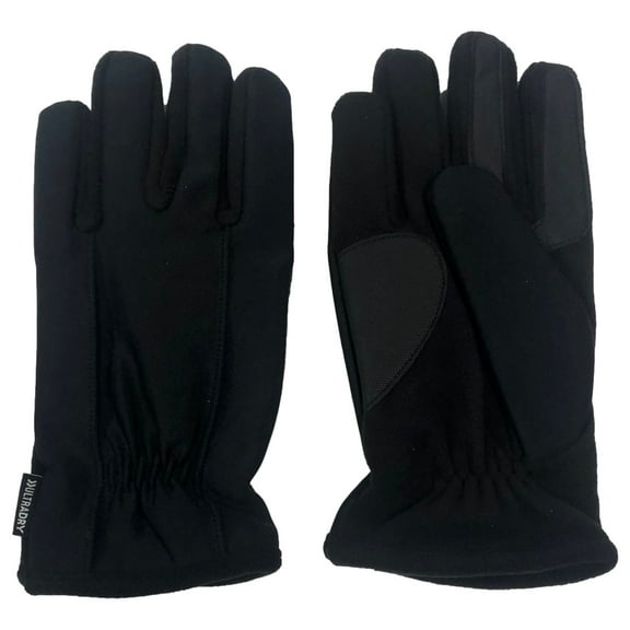 Isotoner Ultra Dry Mens Black Fleece Lined Gloves Waterproof Windproof M-L