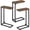 15.7Dx7.1Wx24.4H-RusticBrown-3, variant on C-Shaped End Table Set of 2 - Rustic Brown, Slim Sofa Side Table for Small Spaces