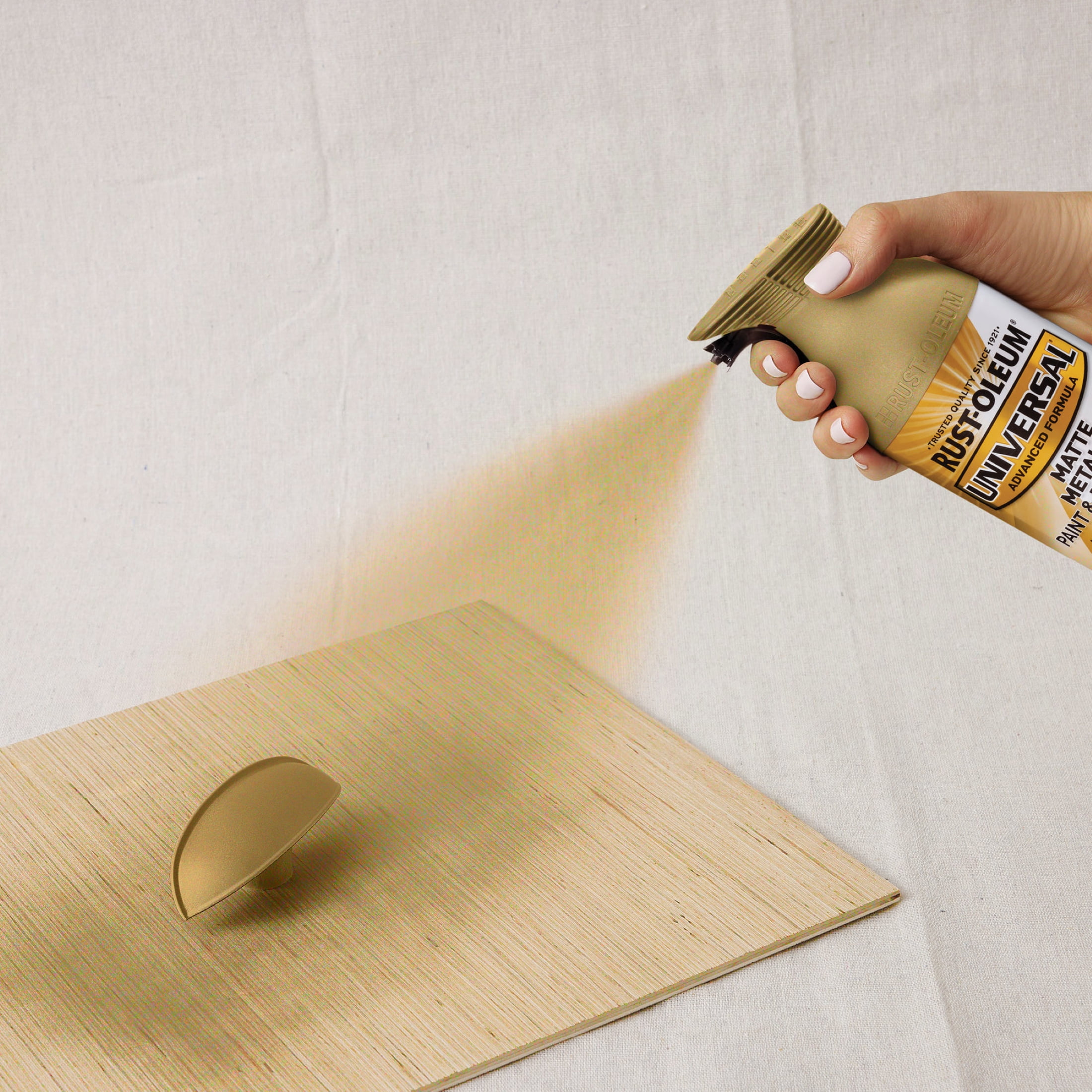 6 Pack, Sunlit Brass, Rust-Oleum Universal All Surface Interior/Exterior Matte Metallic Spray Paint-353093, 11 oz