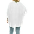 thumbnail image 3 of Women's Plus Size Solid Casual Cardigan Loose Fit Draped Ruffles Kimono Sleeve, 3 of 6
