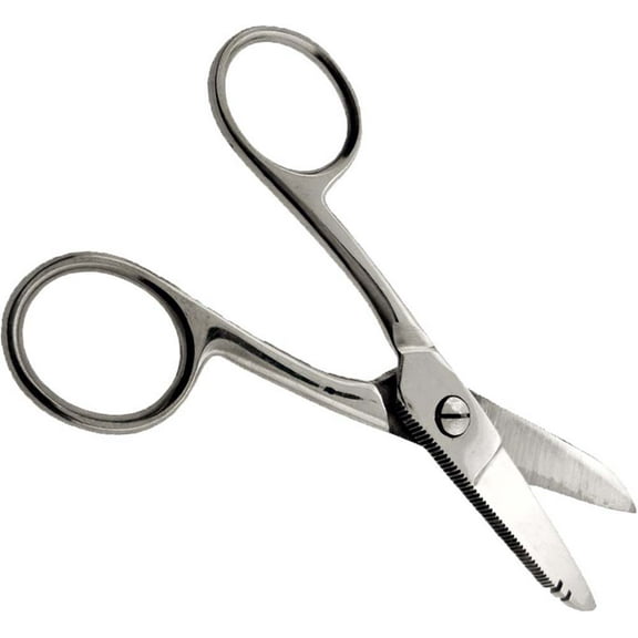 HAWK 5" Electrician Scissors | Notched Blade for Wire Stripping | Built-in Files on Blade Backs | Stainless Steel Construction | Compact & Durable | Essential Tool for Professionals