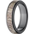 thumbnail image 2 of Brush Men's Camo Black Zirconium Ring with Polished Edges and Deluxe Comfort Fit, 2 of 3