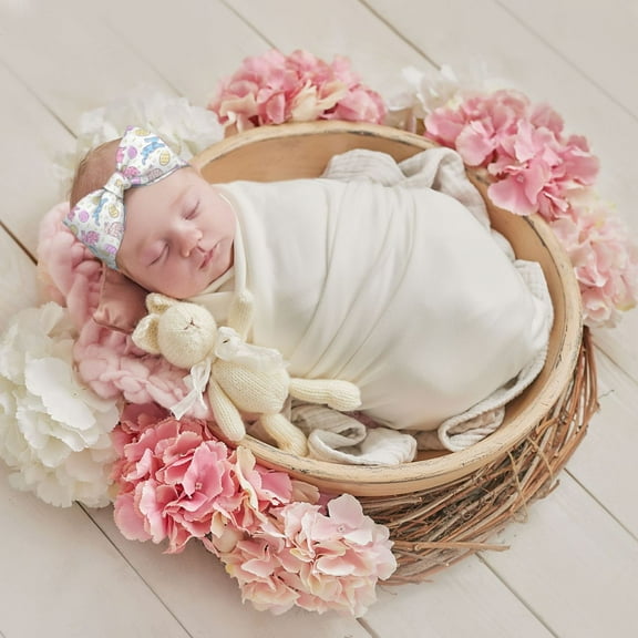 Yiaed Easter Colorful Rabbit Print Newborn Baby Hat Infant Baby Beanie Top Knot Stretchy Hats