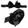 thumbnail image 3 of Newborn Baby Girl Bowknot Princess Floral Shoes Toddler Walking Shoes + Headband, 3 of 5