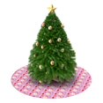 thumbnail image 3 of 36 Inch Christmas Tree Skirt – Velvet Plush Tree Mat, Soft Thickened Polyester with Red Ties, Single-Sided Printing, Available in 30in/36in/48in, Perfect for Holiday Xmas Tree Decoration, 3 of 7