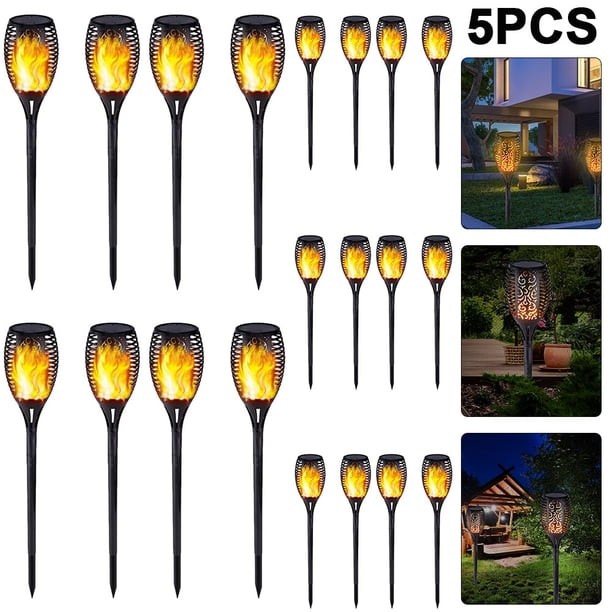 Lámpara Llama Solar 12LED Lámpara Tierra para Césped Lámpara Antorcha para Jardín Y Patio Exterior (20 Piezas) Tamaño Pequeño Con Vídeo