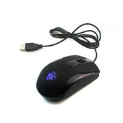 WishLotus Left Handed Mouse Logo Laser Engraving and Matte Process 800 DPI Resolution 3D Button Plug and Play Mini USB Wired Mouse Suitable for Laptop