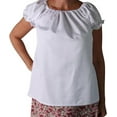thumbnail image 2 of Making Believe Womens Short Sleeve Peasant Gypsy Blouse, White, X-Large, 2 of 2