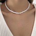 thumbnail image 1 of Collier Ras-du-Cou Cœur d'Amour Tendance en Perles d'Imitation, Personnalité Féminine, Fête, Mode, Collier Clavicule, Collier Perlas, Cadeau, 1 of 5