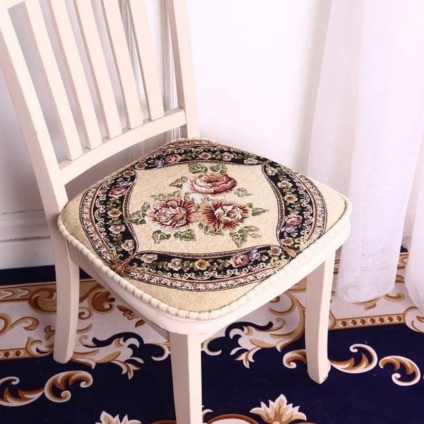 Nvzi Cojín para jardín, terraza, hogar, cocina, oficina, grueso y cómodo, 43 x 45 cm (beige)