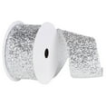 thumbnail image 4 of Vickerman 2.5" Silver Woven Metallic Ribbon, 4 of 8