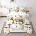 thumbnail image 3 of Manfei Kids Gold Snowman 7pcs Bedding Comforter Set, Magic Christmas Queen Bedding Sets, Winter Rustic Farmhouse Reversible Queen Sheet Sets, Lightweight Room Decor, 3 of 8