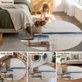 thumbnail image 5 of Beige Brown Blue Round Area Rug 4 FT, Non Slip Indoor Outdoor Rug, Vintage Abstract Mottled Texture Washable Soft Circular Carpet Non-Shedding Floor Mat for Coffee Table Nursery Foyer Balcony, 5 of 8