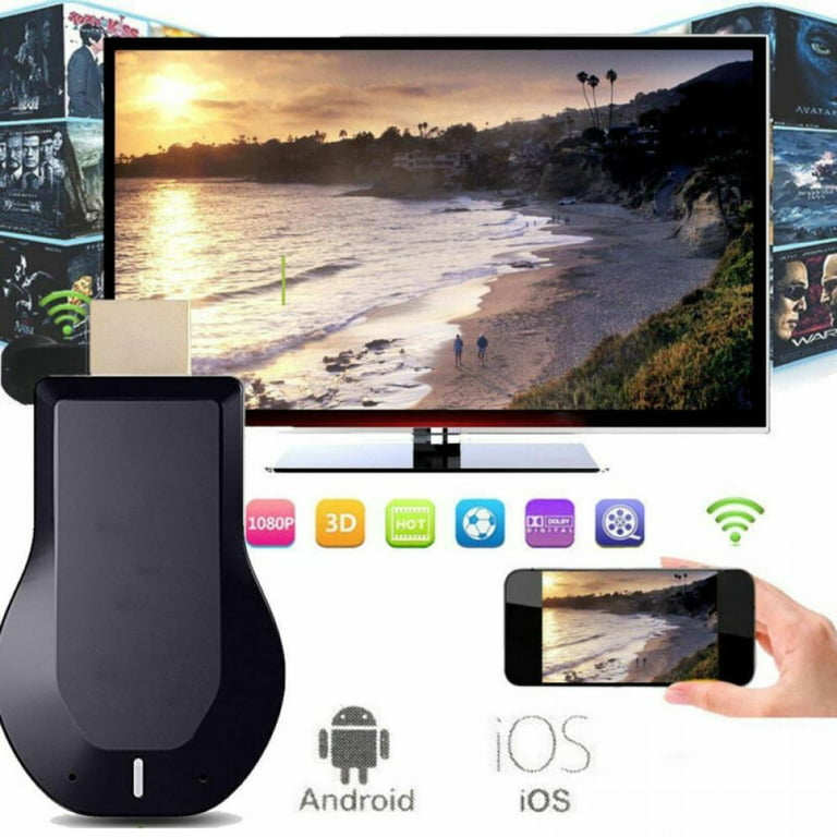 4K&1080P WiFi Display Dongle, HDMI Wireless Display Adapter Mobile Screen  Mirroring Receiver from Phone to Big Screen for iPhone Mac iOS Android to