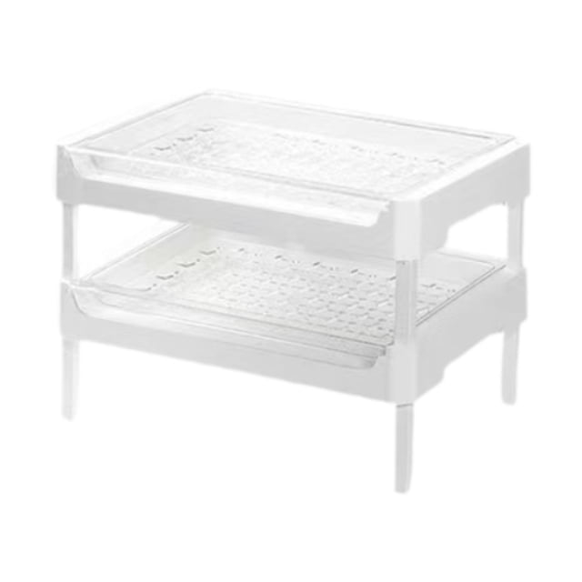 Estante de almacenamiento multifunción para el hogar, estante portátil para almacenar platos de verduras, bandeja de clasificación de alimentos para c 2 capas