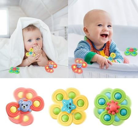 Deals of the Day Clearance JIUKE Sucker Spinning Top Toy, 3PCS Sucker Baby Toy, Baby Bath Toy