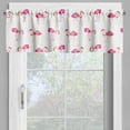 thumbnail image 2 of Ambesonne Flamingo Valance Pack of 2, Tropic Birds and Spots, 42"X12", Hot Pink Blush, 2 of 5