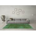 thumbnail image 3 of Ahgly Company Indoor Rectangle Abstract Turquoise Blue Modern Area Rugs, 2' x 4', 3 of 4