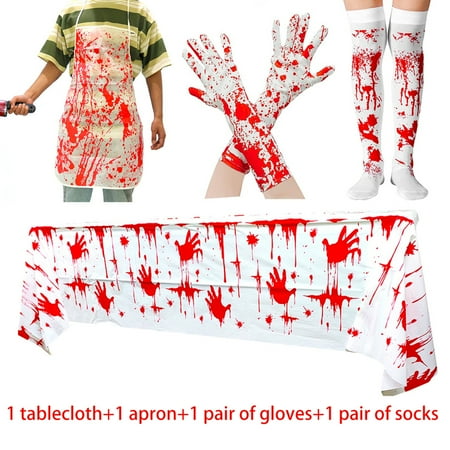 

Nituyy Halloween Bloody Apron Scary Cooking Cosplay Apron Butcher Costume