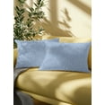 thumbnail image 5 of Outdoor Pillows Waterproof, Misty Blue Bedding Throw Pillows with Insert for Couch Sofa Bed, Rustic Farmhouse Solid Color 12x20 Inch Pillowcases Decorative Camping Patio Pillow Set of 1, 5 of 8