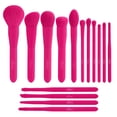 thumbnail image 1 of Set de brochas de maquillaje TEXAMO, 15 piezas, sintéticas, con funda, color rosa intenso, 1 of 6