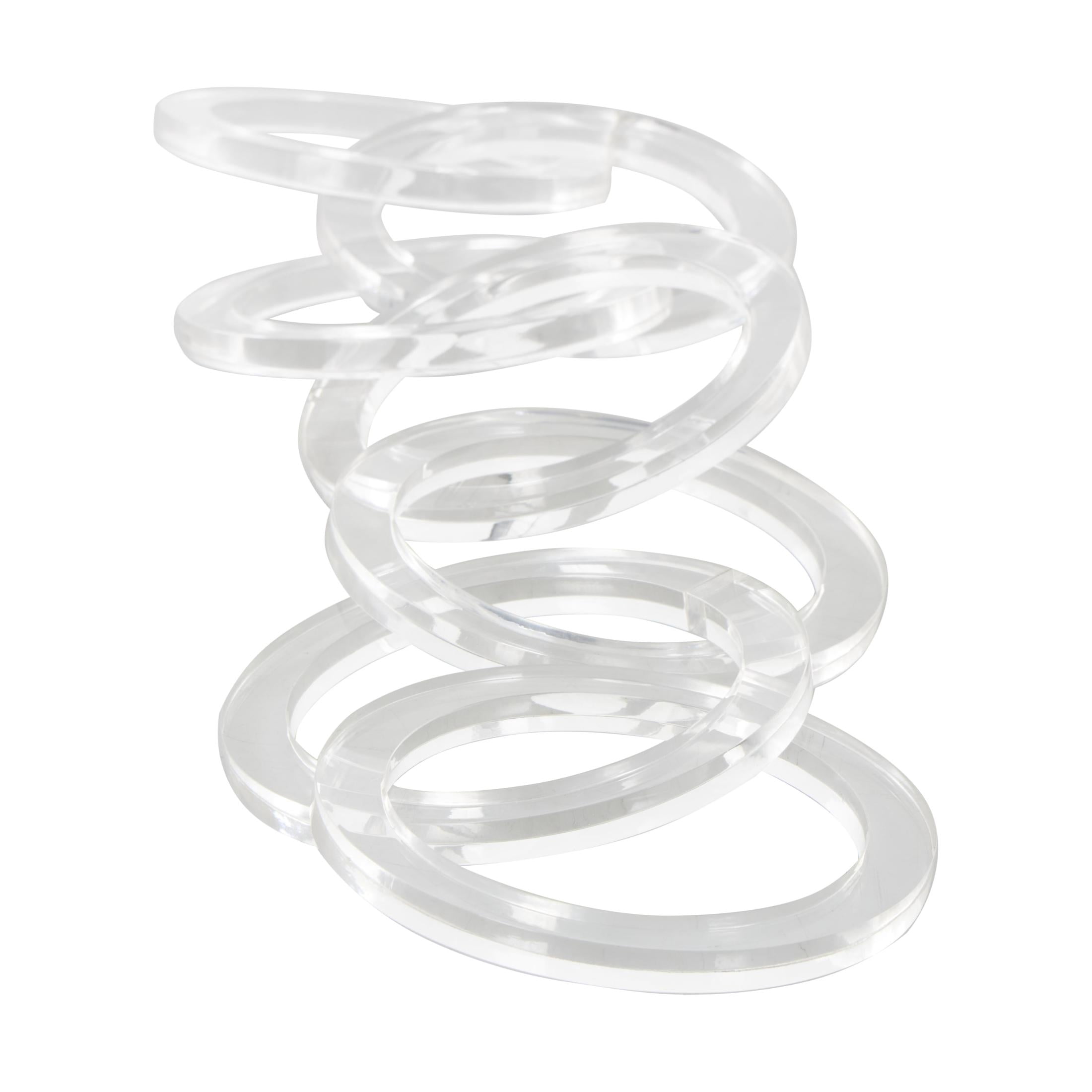 21" x 5" Clear Acrylic Plastic Circular 7 Link Chain Sculpture, by DecMode